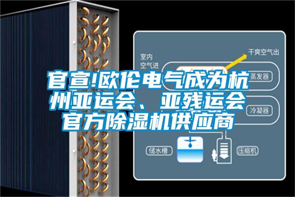 官宣!欧伦电气成为杭州亚运会、亚残运会官方除湿机供应商