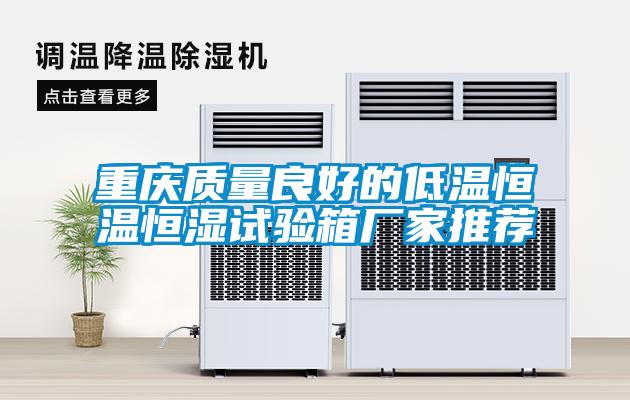 重庆质量良好的低温恒温恒湿试验箱厂家推荐