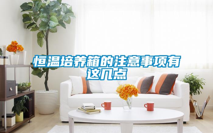 恒温培养箱的注意事项有这几点