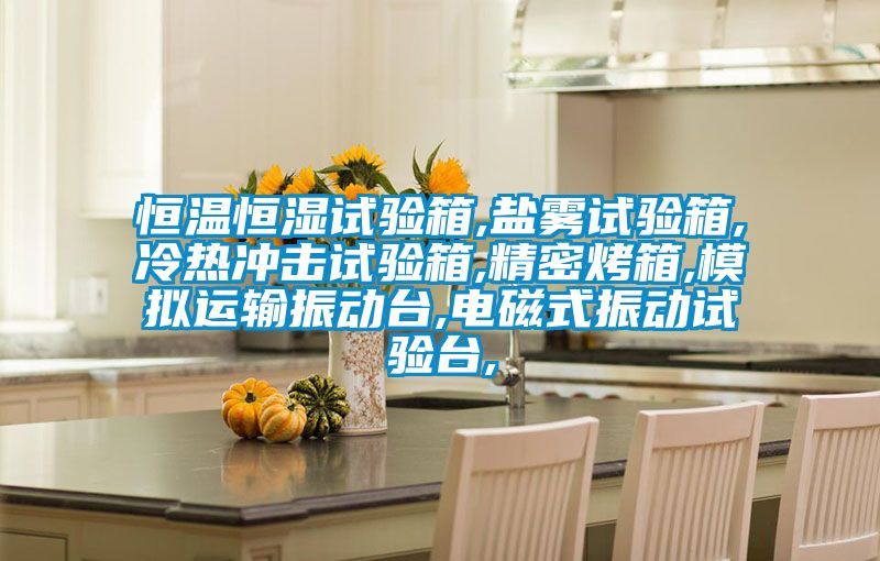 恒温恒湿试验箱,盐雾试验箱,冷热冲击试验箱,精密烤箱,模拟运输振动台,电磁式振动试验台,